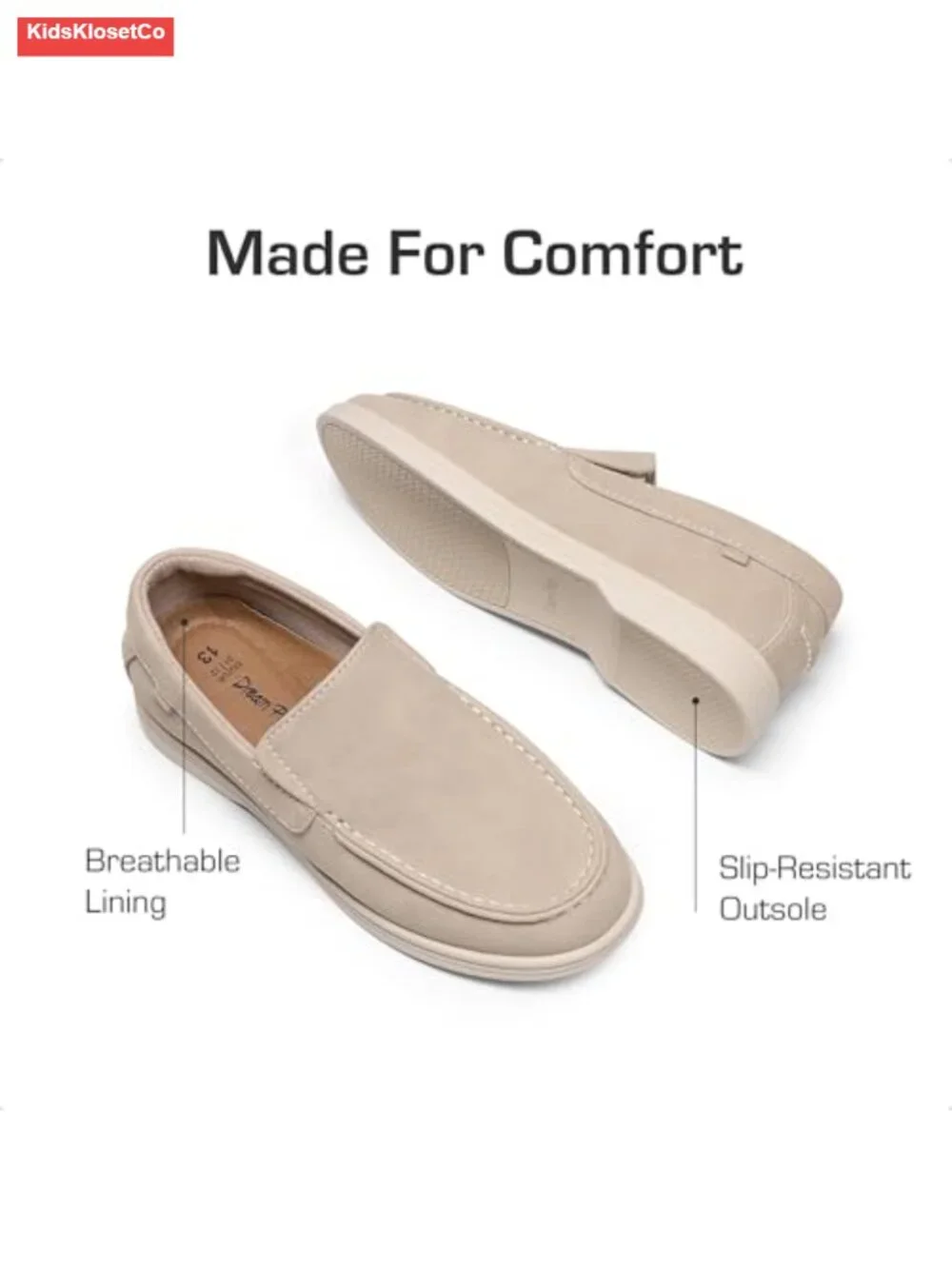 Boys' Faux Suede Slip-On Loafers - Casual Dress Shoes